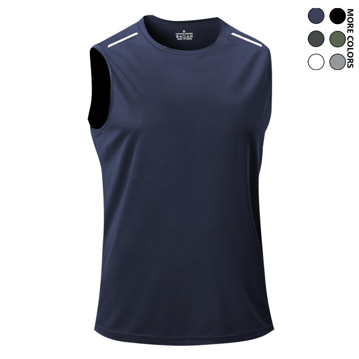 Men's 3-Pack   - Breathable, Quick-Dry Sleeveless Shirt, Suitable for Summer Gym, Running, and Training, Crew Neck, Polyester Fiber, Black/White/Navy Blue, Athletic Wear High Elasticity Lifestyle Beater Set Majin Vegeta Dragon Ball Tees tank tops