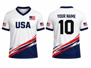 USA Soccer Jersey, Custom Name Number Football Shirt, American Flag Team Uniform, Patriotic USA Sports Jersey For Men Women
