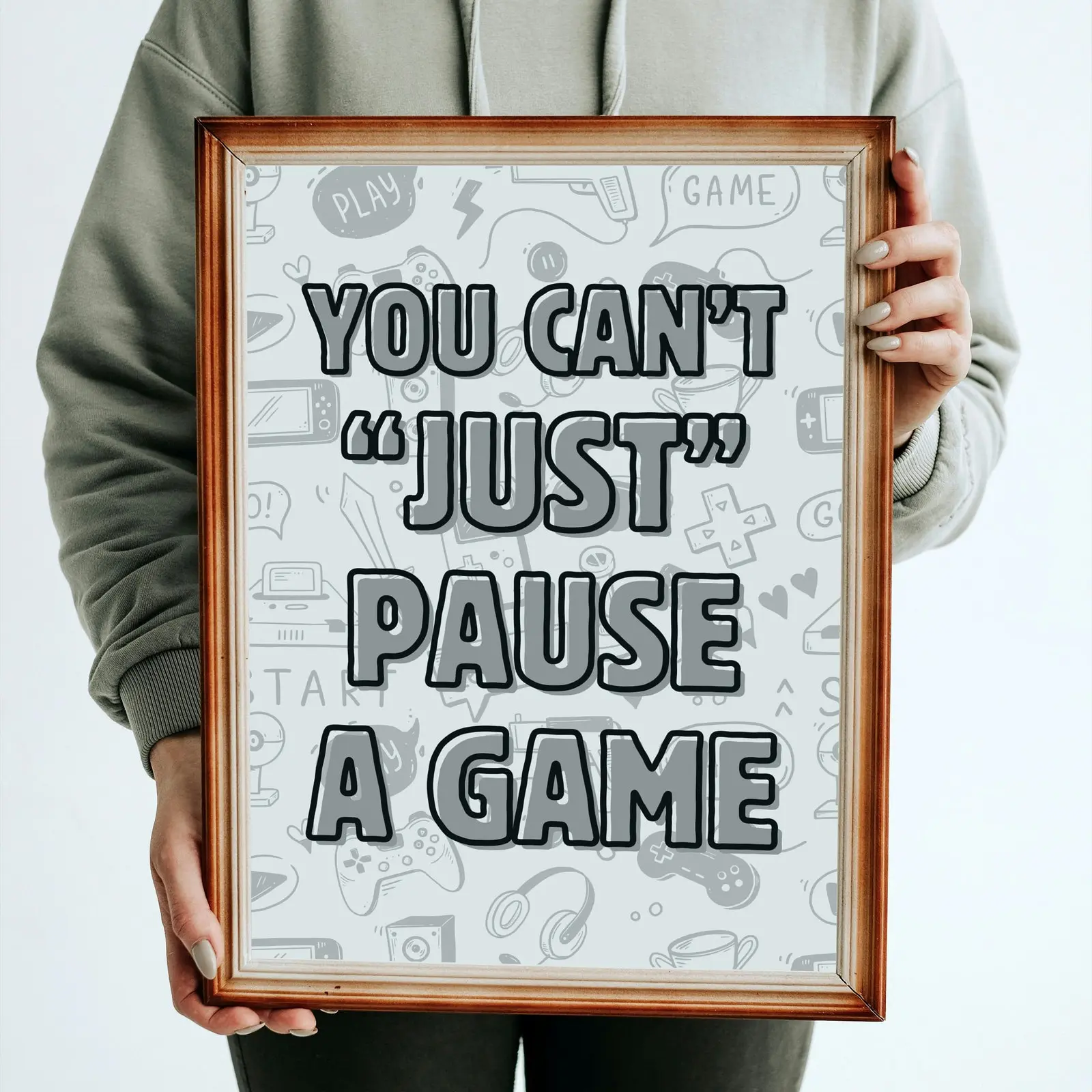 Funny Gaming Poster – Gamer Wall Decor, Video Game Art Print, Unique Cultural Design, Playful Room Poster for Kids & Adults (Unframed)