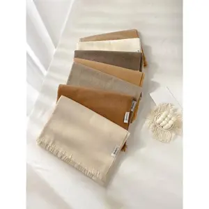 Solid Color Tassel Design Scarf, Soft Warm Comfortable Shawl for Women & Men, Casual Style Scarf for Daily Wear, Fashion Accessories for Daily Wear