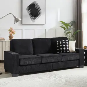 Niccae 83" Loveseat Sofa Couches for Small Living Room Furniture, Oversized Loveseat Sleeper Sofa with 2 Cup Holders, Corduroy Upholstered Small 4 Seater Couch for Bedroom, Office