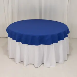 Cotton Blend Round Tablecloth 70" Royal Blue with Wrinkle-Resistant Fabric - Durable and Stylish Table Cover