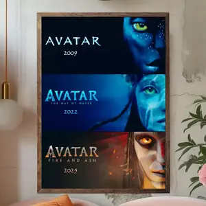 Avatar 2009 to 2025 Inspired Poster Unframed, Office Decor, Home Decor, Poster For Avatar Fans, Sci-Fi Fantasy Wall Decor, Movie Universe Evolution