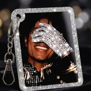 Michael Jackson Keychain, King Of Pop Bag Charm, Vinyl Record Acrylic Keychain, Gift For Fan, Pop Music Keyring, Bad World Tour 1987