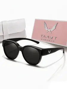 Tamwy Fit over Glasses for Women & Men, Comfortable Wear, Casual Eyewear, Tinted Lenses, PC Frame Material, All Seasons Use, High Quality Sun Protective Sunglasses