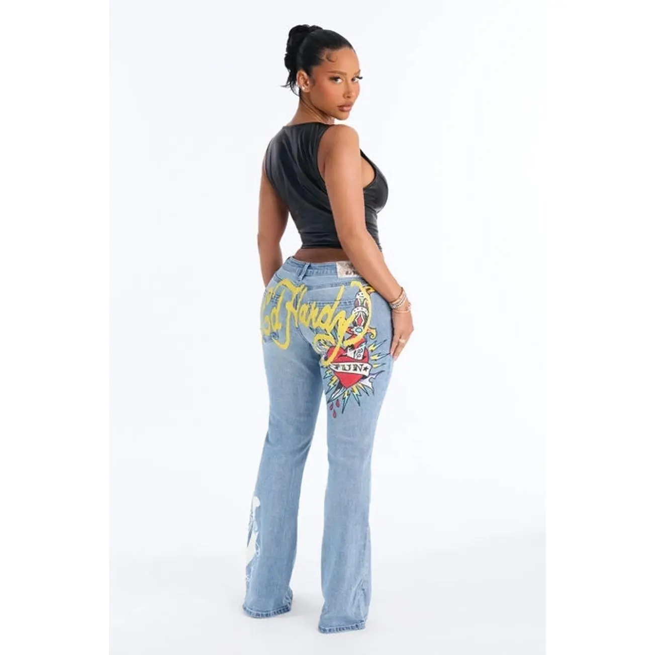 Ed Hardy Once Wounded Bootcut Jeans - Light Wash 5