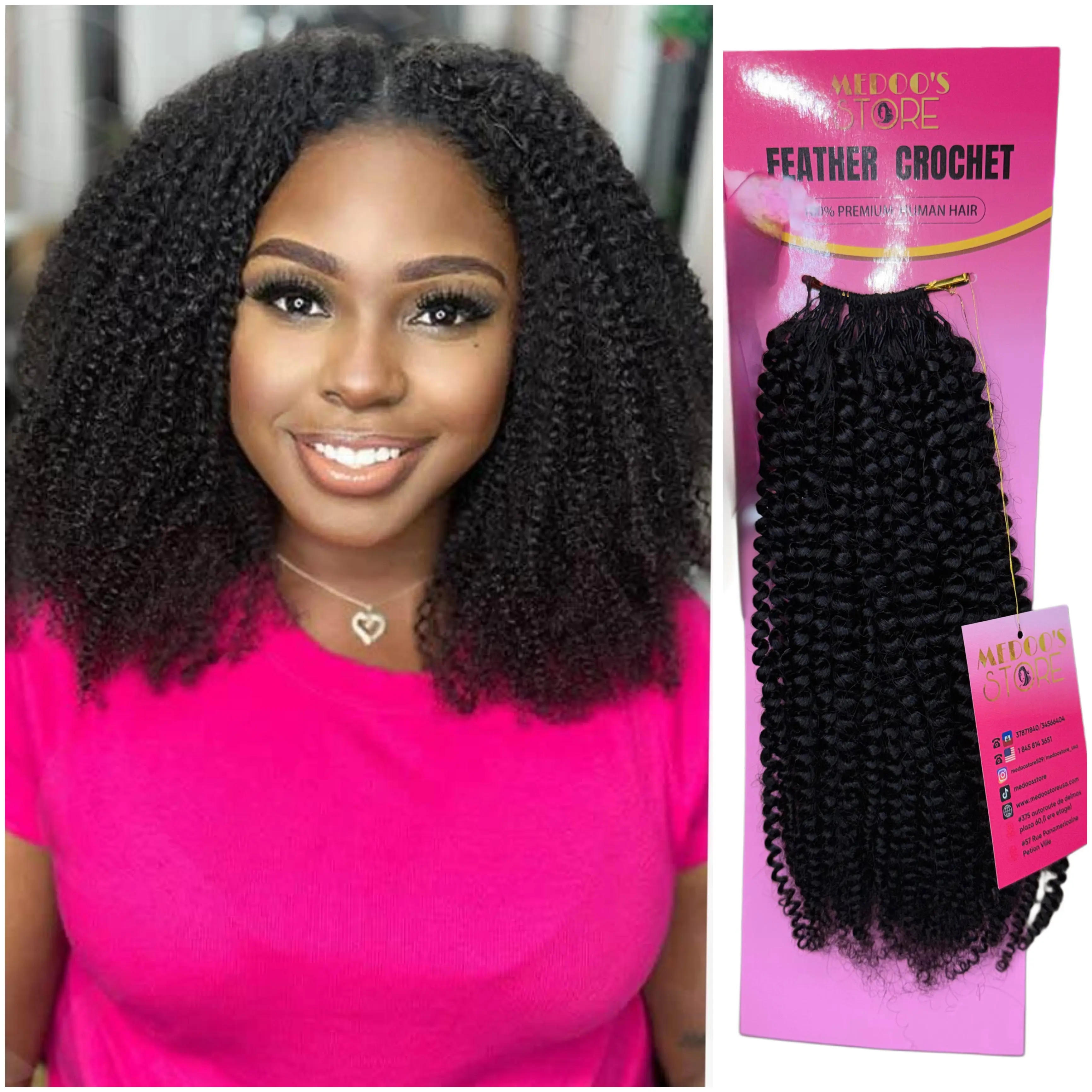 Feather crochet new afro 4b/4c human hair 50g/pack Feather crochet new afro 4b/4c human hair 50g/pack