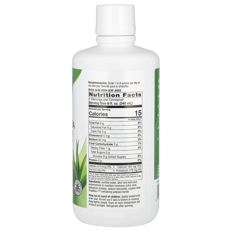 Nature's Way Aloe Vera Leaf Juice, Unflavored, 33.8 fl oz (1 L)
