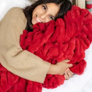 Hugs Red Blanket - Soft, Plush, Comfortable, Ideal for Cuddling and Relaxation