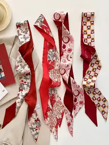 4 Pcs / 1 Set Women's Elegant Colorblock Floral Pattern Hair Band, Casual Versatile Hair Accessories for Women & Girls, Minimalist Headwear Suitable for Thick Hair, Tie