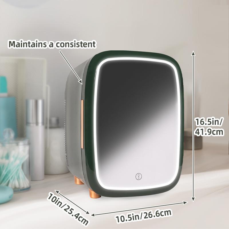 iceBLUE 12L/15 Cans Skincare Mini Fridge with 3-Mode Dimmable LED Light Mirror Low Noise Portable Design for Drinks Makeup Dorm Cooler & Warmer Black skincare mini  brands  fridge Beauty Refrigerator minifridge hack