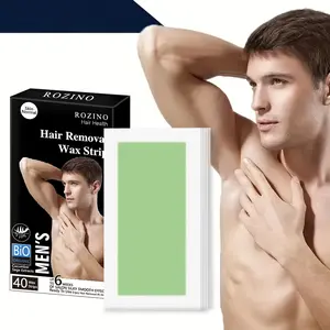 40 pieces of men's hair removal wax paper, containing cucumber and sage extracts, with an organic formula, suitable for normal skin type.It can easily remove hair and the effect lasts for up to 6 weeks.Enjoy a salon-level smooth experience at home