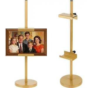 Photo Frame Tabletop Easel Stand-Duty Tabletop Display Easel, French Style Gold Easel Stand,Picture Frame Stand for Wedding/Art/Photos,Picture Easels (Gold, 18 Inch)