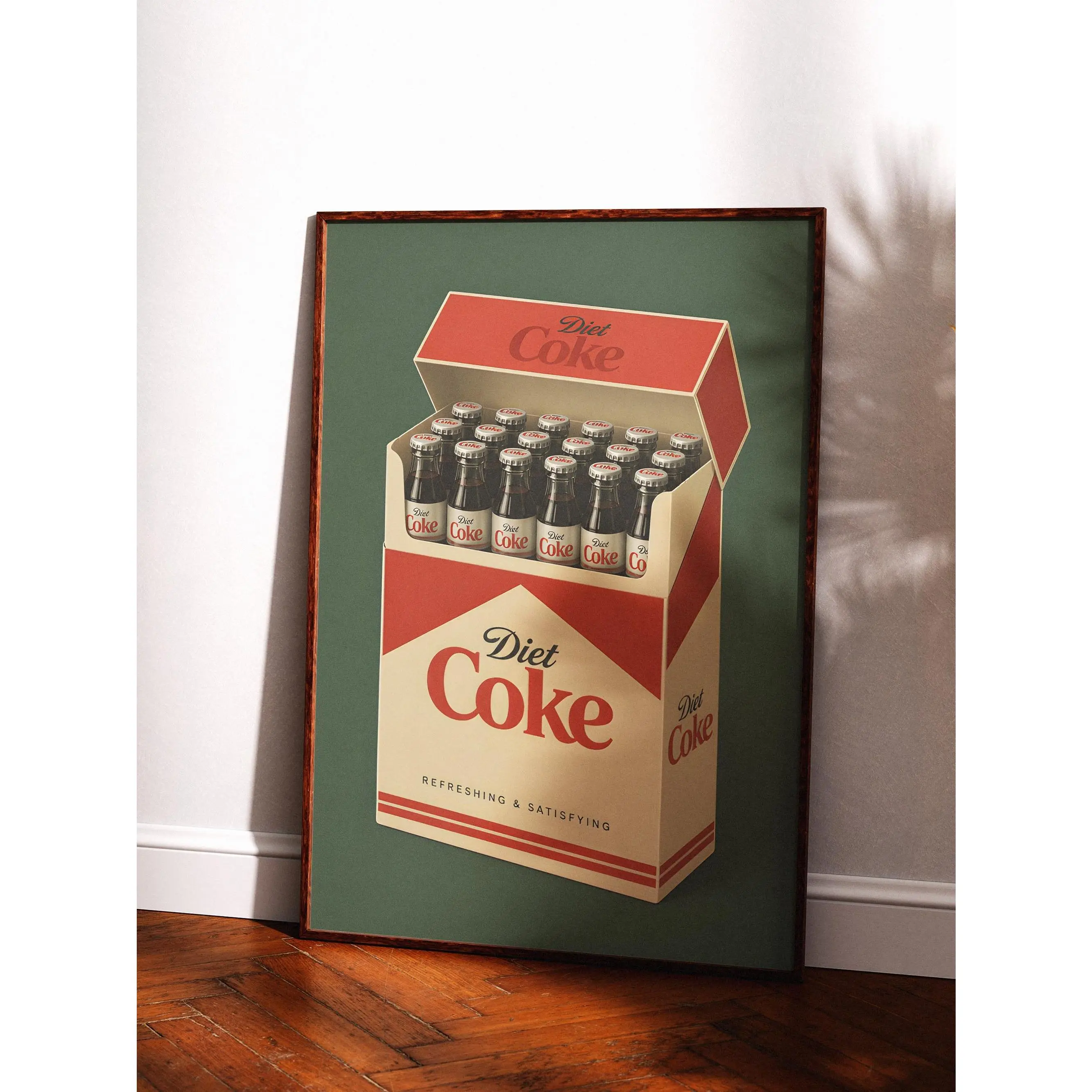 Retro Diet Coke Wall Art Print, Vintage Soda Can Poster, Nostalgic Beverage Decor, Y2K Kitchen Wall Art, Aesthetic Drink Poster