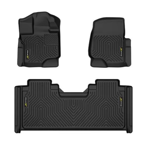 G-PLUS TPE Floor Mats for 2015-2025 Ford F-150 SuperCab Black All Weather Waterproof Anti-Slip TPE Rubber Floor Liners 1st & 2nd Row Black