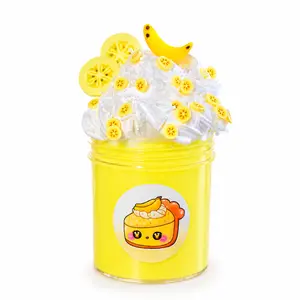 Banana Coconut Cream Pie Scented Slime – Butter Slime with Charms