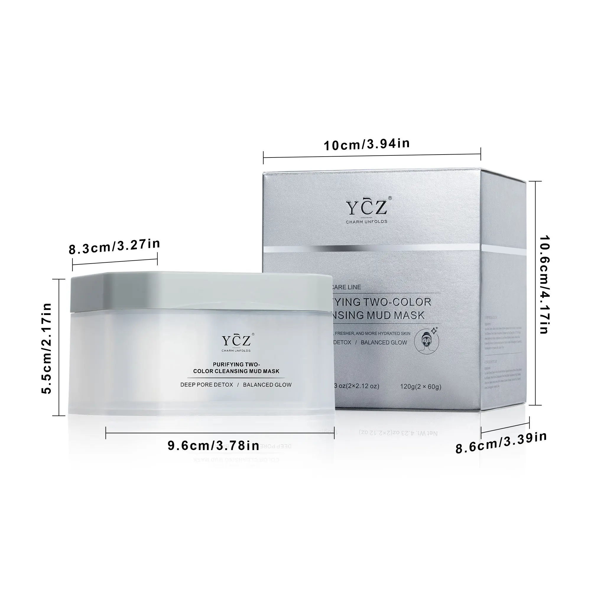 YCZ Purifying Two-Color Cleansing Mud Mask - Dual Clay Face Mask