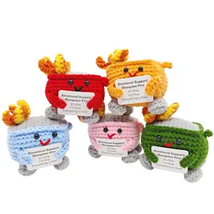 Emotional Support dumpster fire hook knit Crochet Soft Decorative decoration, Cute Funny Handmade Office Desk Accessory, Desktop Decoration Gift for Birthday, Suitable for Men and Women