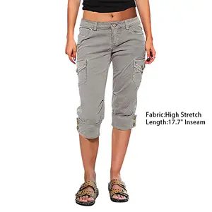 Flamingals Multi Pocket Low Rise Capri Cargo Pants Womenswear