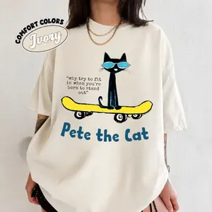 Comfort Colors Peter The Cat Y2K Shirt, Retro 2000s Cartoon Graphic Tee, Cute Streetwear Apparel
