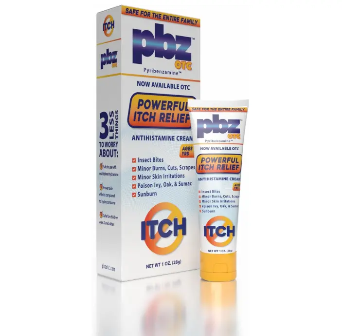 PBZ OTC Antihistamine Cream with 1% Tripelennamine HCl, Kid Safe Itch Relief, 1 oz