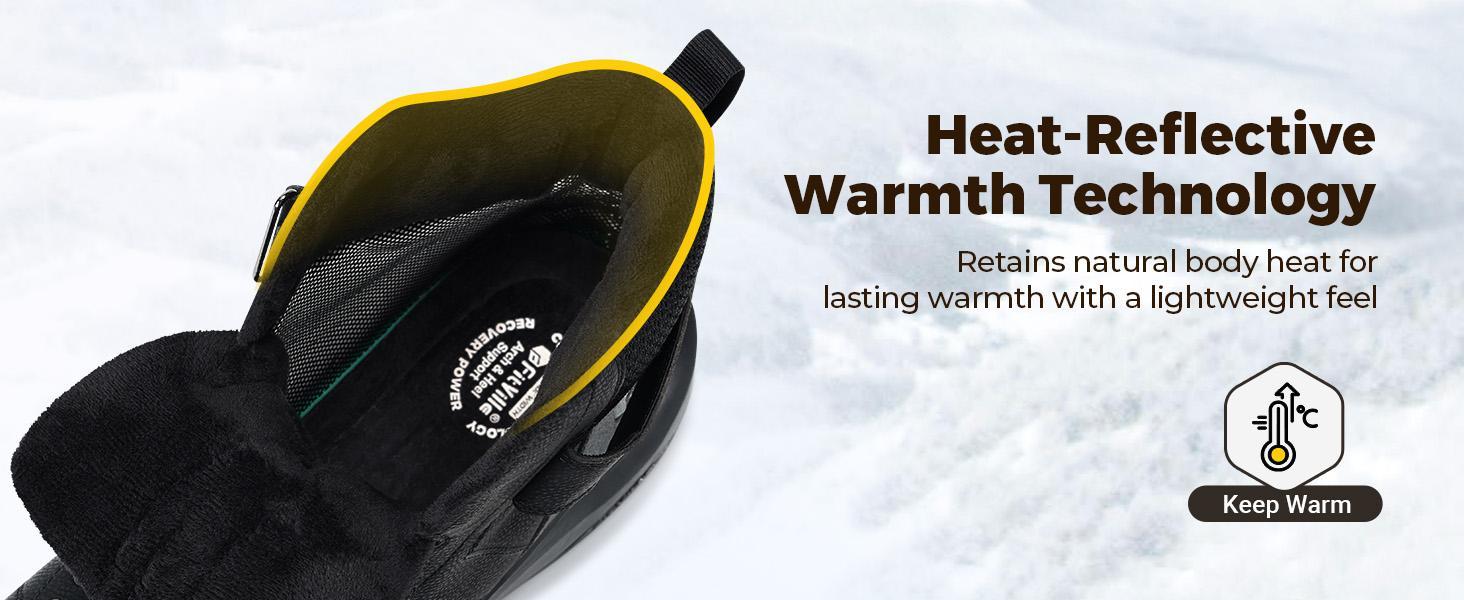 FitVille Wide Winter Boots for Men with Thermal-Reflective Lining & Adjustable Straps for All-Day Comfort and Slip Resistance