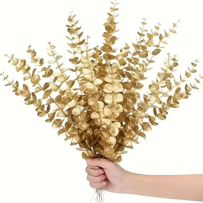 20 Eucalyptus Branches, UV-Resistant Artificial Leaves, Elegant Leaf Design, Ideal for Home & Wedding Decor, Vase Filler, Table Centerpiece