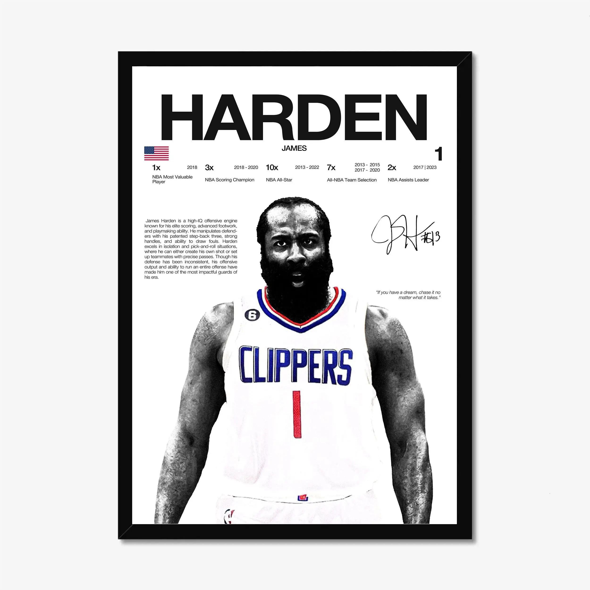 James Harden Hardline Series Poster - Basketball Era Wall Art - Vibrant Aesthetic Decor - Gift for Him [UNFRAMED]