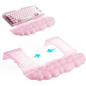 Keyboard Wrist Rest,Adjustable Tilt Stand Combo,  Cloud Comfort Wrist Support, Customizable Width Riser for ,Office Desk - Portable Comfortable Typing ()