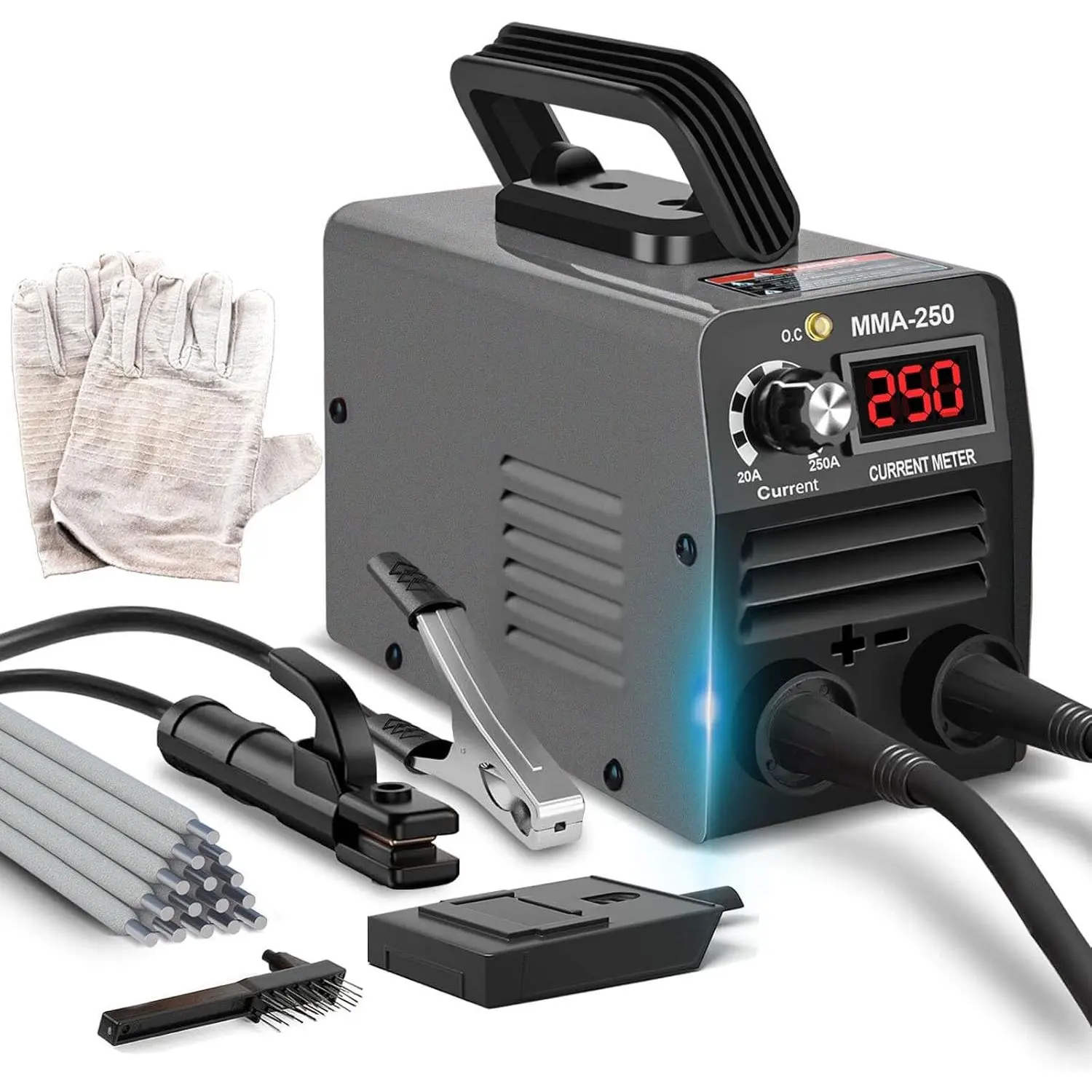 Super Mini Stick Welder Machine,110V 250A ARC Portable MMA Welding Machine for Beginners,Welding Machine with 10pcs Welding Rod Tools,IGBT Inverter Welder,Hot Start Arc Force Anti-stick (Orange)