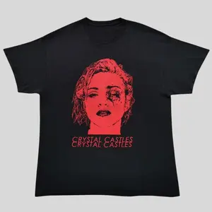 Crystal Castles Tour Shirt Vintage Concert Graphic Tee Retro Indie Aesthetic Unisex Cotton T-Shirt