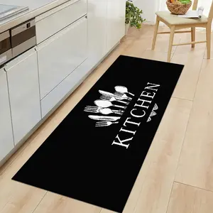 1 piece kitchen rug | kitchen mat set | kitchen tableware pattern print | soft and comfortable non-slip design machine washable | suitable for kitchen area kitchen floor decoration room floor home decoration corridor | Farmhouse kitchen rug