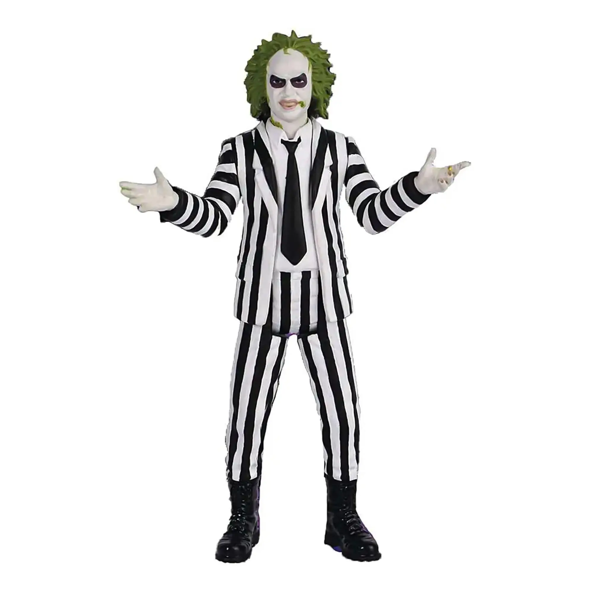 Beetlejuice 5 Points Collectible Action Figure - Striped Suit, Figurine Collectibles, Posable Joints, Retro Articulated Toy for Beetlejuice Fans