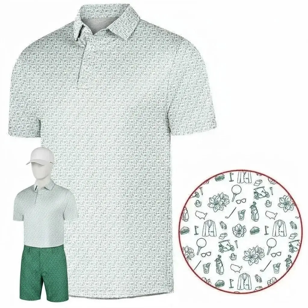 Clean Green Stripe Golf Polo Masters 2026 Fan-Made Performance Lightweight All-Over Print Shirt