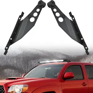 Nilight 50-in Straight LED Light Bar Upper Windshield Roof Cab Brackets, CNC Pressed Iron Alloy, Precise Fit Secure Mount for Toyota Tacoma 2005-2024