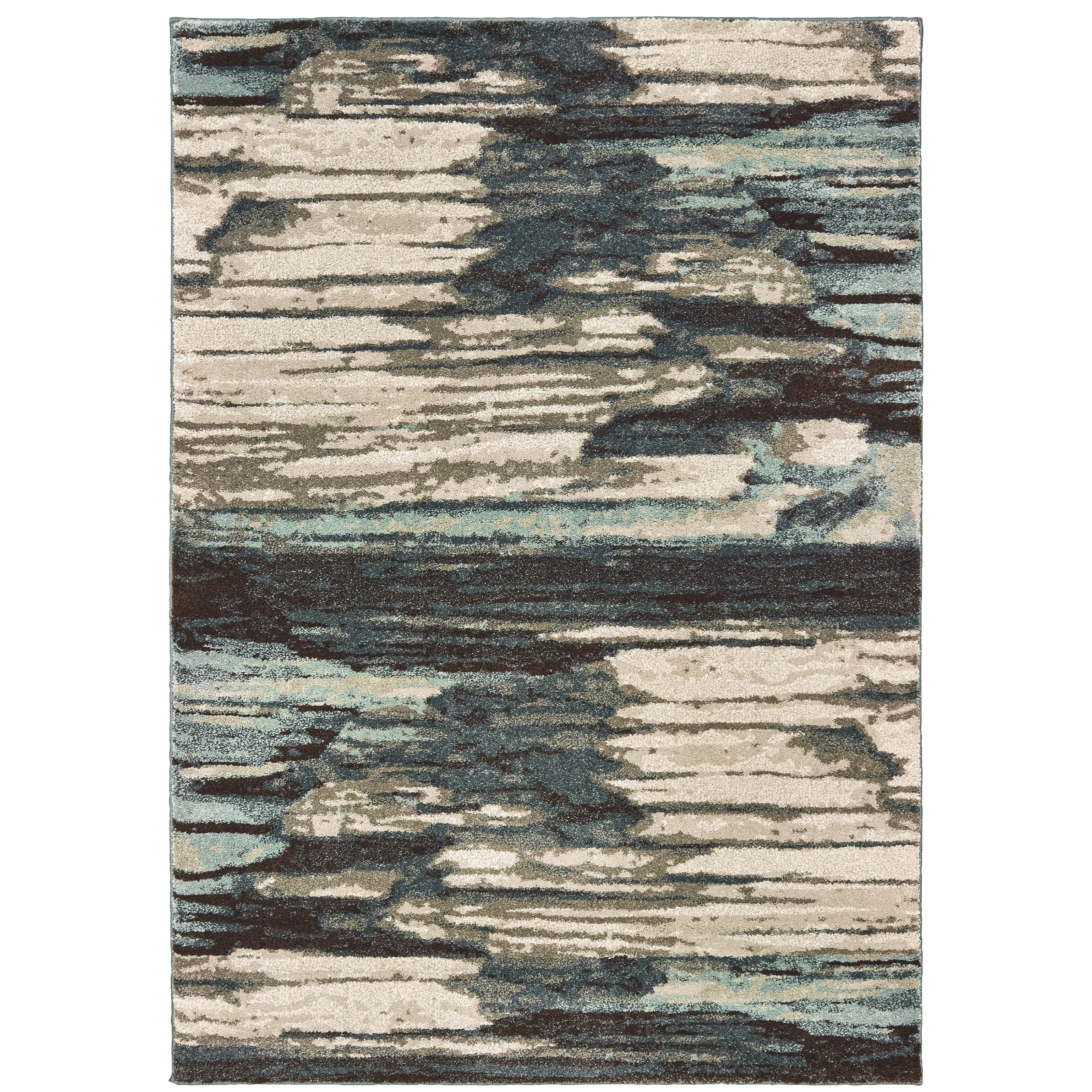 Oriental Weavers Carson 9675A Blue Brown Industrial Machine Woven Rugs