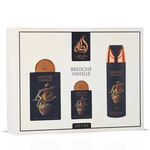 Lattafa Pride Brioche Vanille 3-Piece Eau de Parfum Gift Set | Gourmand Warmth With A Floral-Wooded Twist (Gift Set)