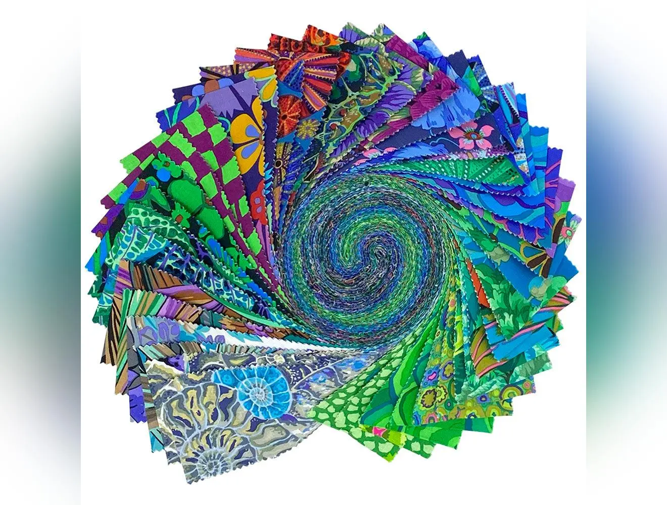 August 2024 | Kaffe Fassett Collective 2.5" Strip Roll - Cool Colorway | 40 pcs