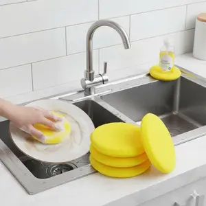 High-Density Round Waxing Sponge with Honeycomb Structure, Streak-Free Applicator for Car Polishing & Detailing, Manual Wax Application Pad, Auto Paint Buffing Tool, Hand Wax Applicator Block, Car Detailing Tools
