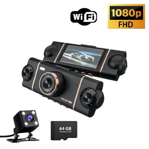 Multi-Channel 1080P Car Dash Cam，1080P Car DVR ，4 Channel Car Dash Cam, Includes 32GB Memory Card，（Not wireless）2.0 Inch, Wi-Fi Connection，Car Video Surveillance with Night Vision， Car DVR Hd Screen Front Rear Left And Right dashcam，Holiday Gift