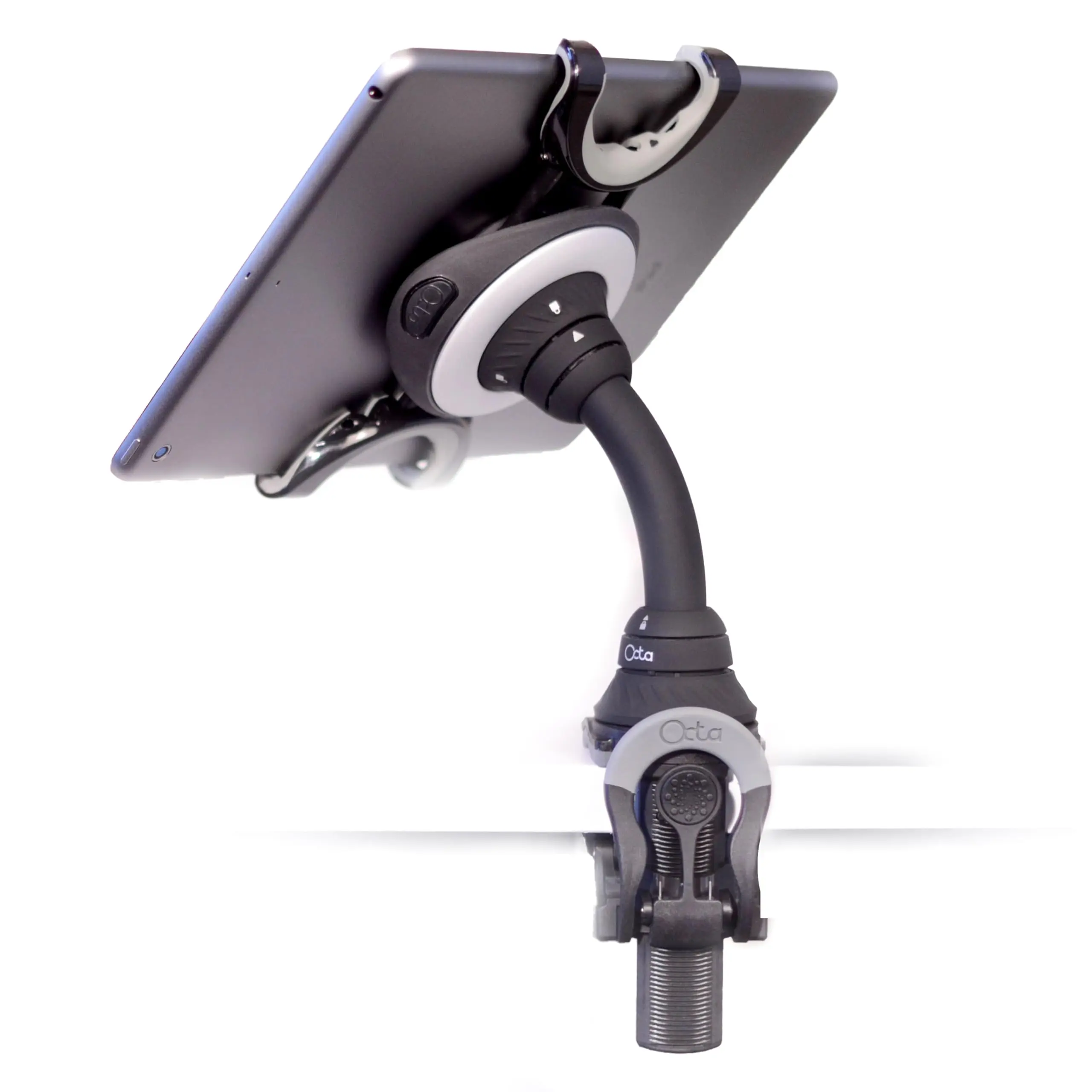 OCTA Lynx: iPad Handle, Stand and Mount – Ratchet Grip 5”-13" Devices – fits All Version of iPad, Kindle, Galaxy, Large Phones – for Work, Apple Pencil, Music, FaceTime, Zoom, Gym, Travel