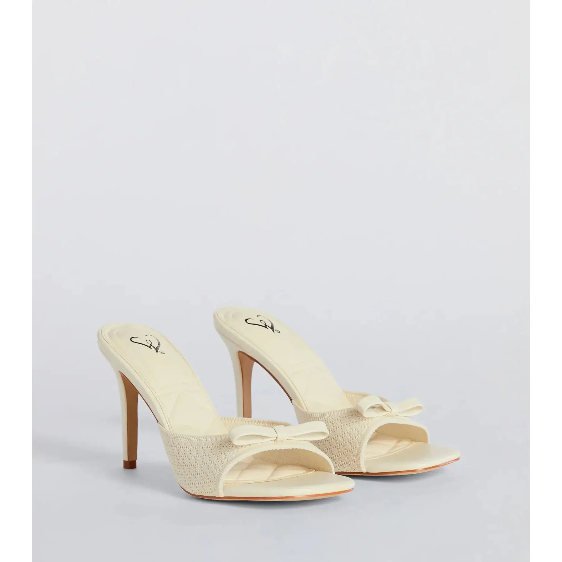 Adorable Finesse Knit Bow Stiletto Heels