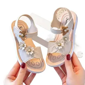 2026 New Girls' Floral & Solid Color Open Toe Sandals |   Breathable Lightweight Baby Beach Sandals for Indoor & Outdoor