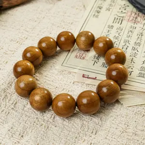 LUMAWU Wood Element Bracelet Natural Golden Phoebe 18mm - Abundance Ritual & Regal Sovereignty Piece ideal mother day gift