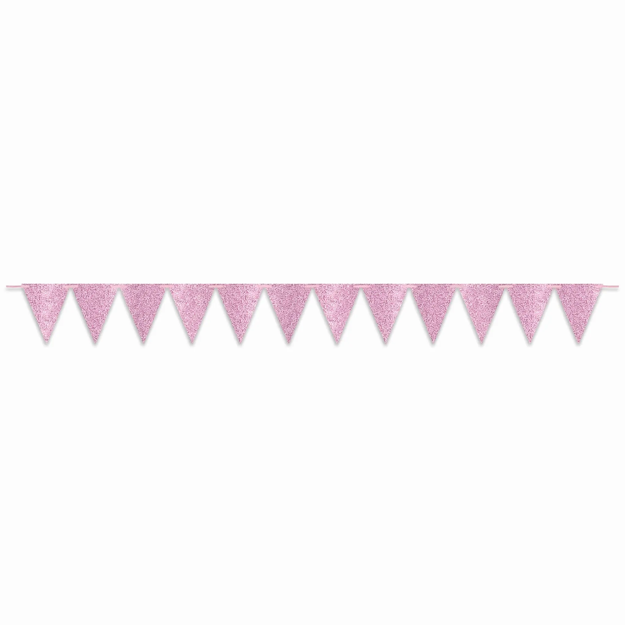 Blush Pink Sparkle Pennant Banner - 20 ft
