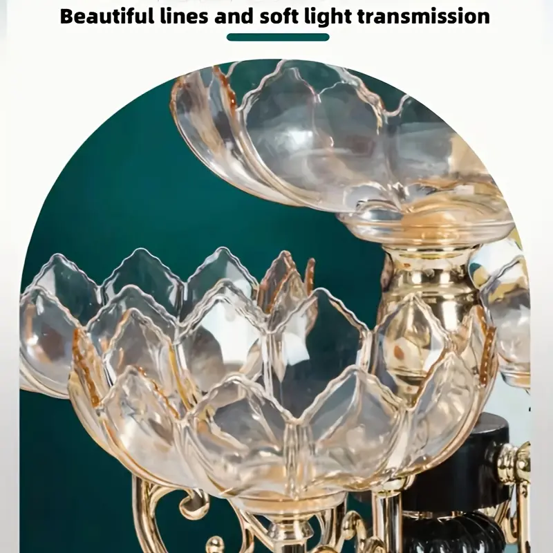 Multi-Tier Rotating Serving Tray - Elegant Crystal-Like Presentation Stand with Golden Accents, Spacious Layers for Living Room, Kitchen, Dining, Parties - Durable Decorative Snack Tray for Home Decor & Entertaining, Decorative Tray, Polished Finish