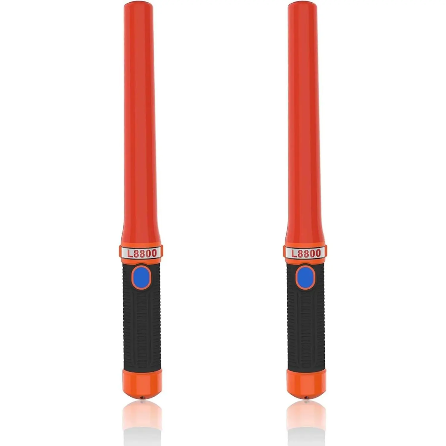 16 inch LED Traffic Control Batons, Signal Traffic Wand with 2pc C Dry-Cell Batteries(Not Include), Safety Air Marshaling Wand for Parking, Airport and Road Traffic Contol, Rubber-Coated Handle 2pcs