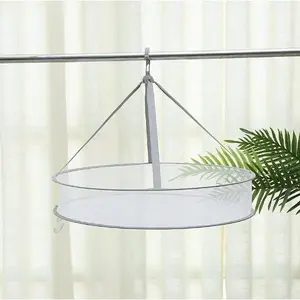 2-Tier Foldable Clothes Drying Rack Net, Household Mesh Laundry Basket for Drying Underwear, Socks & Sweaters, Anti-Deformation Hanging Drying Tray, Portable Space-Saving Laundry Dryer for Home Use