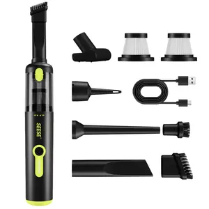 SEESE Car Vacuum Portable Cordless, 20000Pa 2 in 1 Vacuum Cleaner&Air Duster, 100W Brushless Motor Handheld Vacuum Cordless with 6000mAh Battery, Multi-Nozzles for Car, Home, Office, Pet
