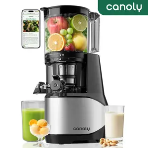 Canoly C09 Cold Press Juicer, 6" Extra Wide Feed Chute, 3-IN-1 Strainers (Juice & Sorbet & Nut Milk), Powerful AC Brushless Motor, Self Precut System, Juicer Machines with BPA-Free (Classic)